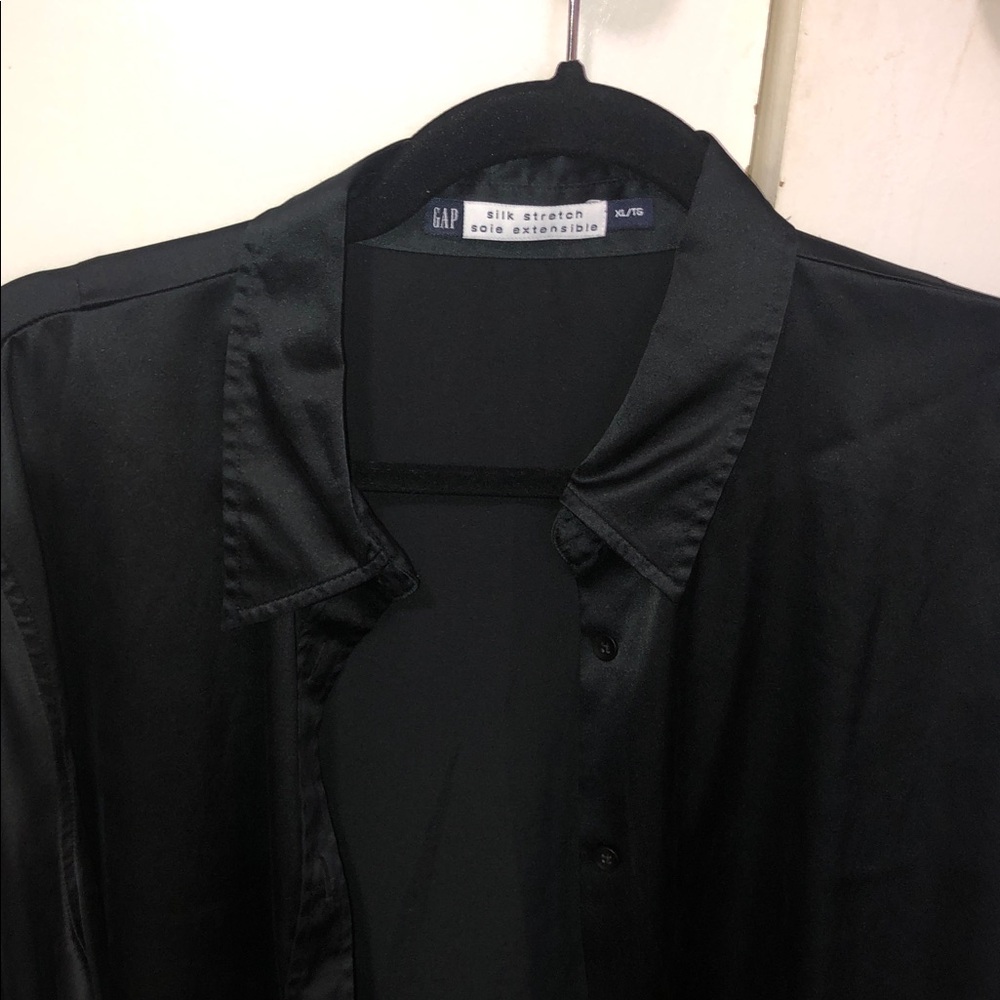GAP Black silk Button Shirt